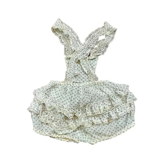 True Vintage 1950s Hollywood Needlecraft Ruffle Sunsuit Bubble Romper Playsuit - Picture 2 of 7